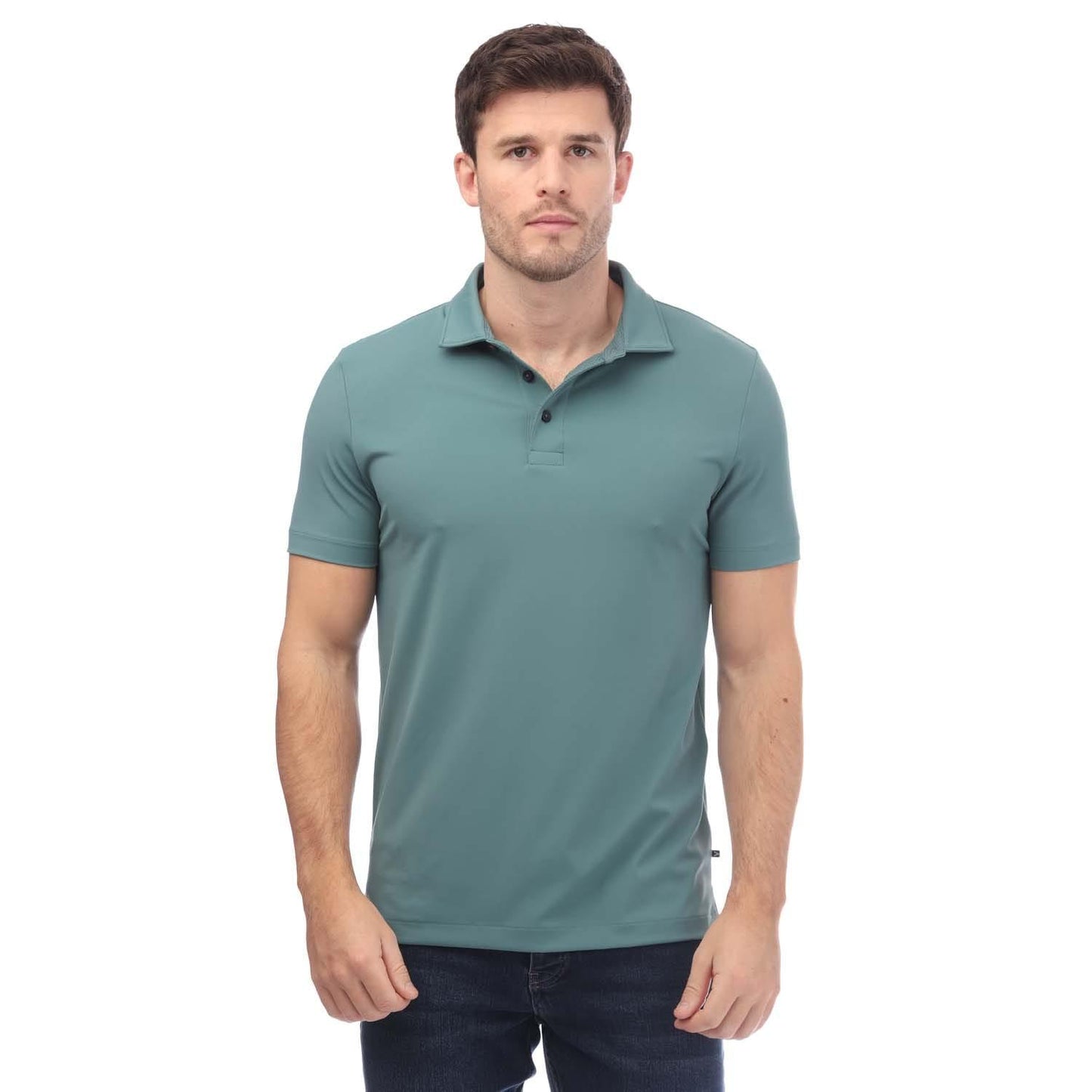 Green - Front - Boss Unisex Adult Place 41 Polo Shirt