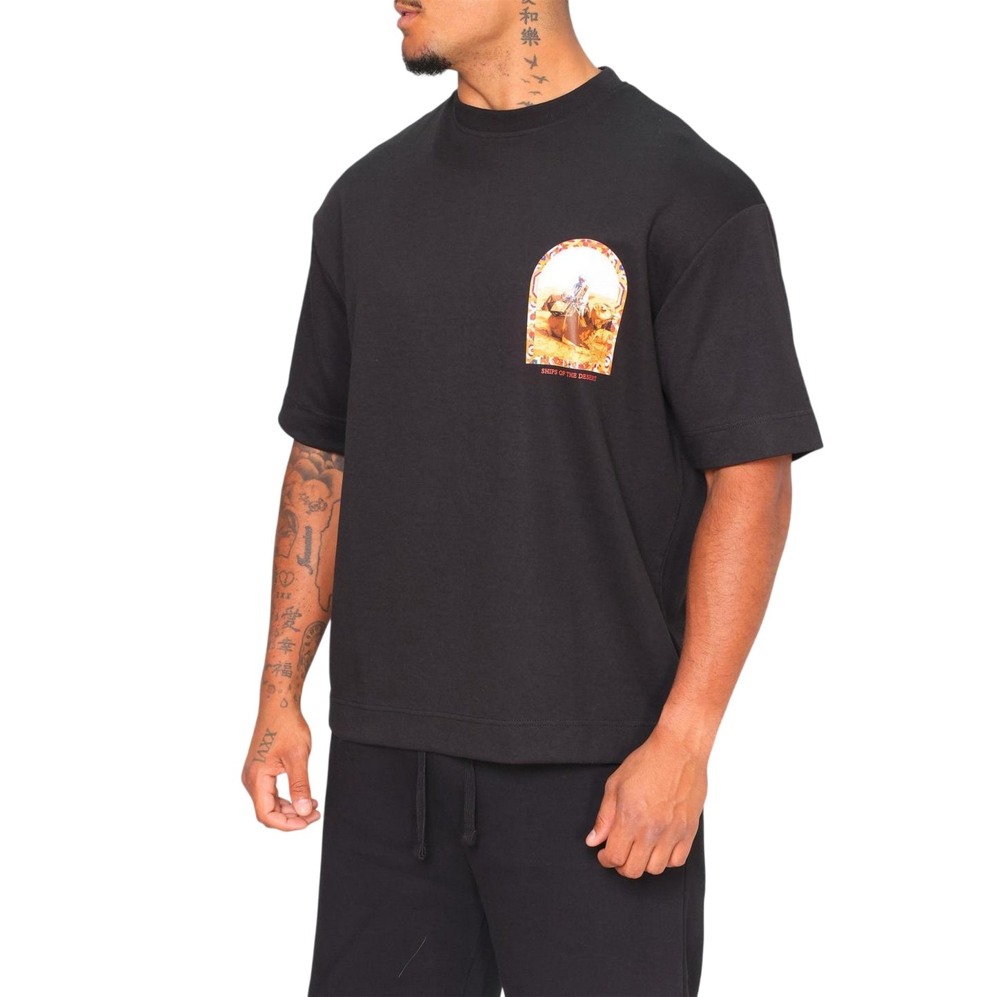 Black - Side - London Mens Ships Of The Desert T-Shirt
