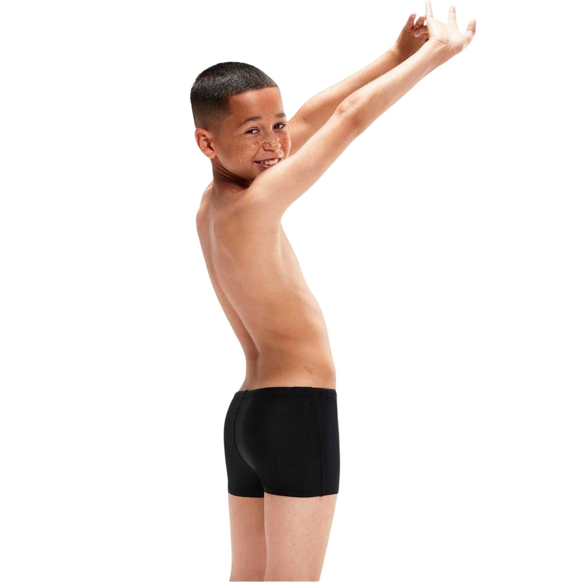 Navy-Green - Back - Speedo Boys Placement Lines Swim Shorts