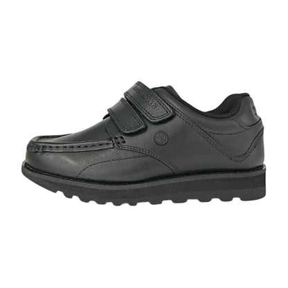 Black - Side - Pretty Green Childrens-Kids Harrow Leather School Shoes