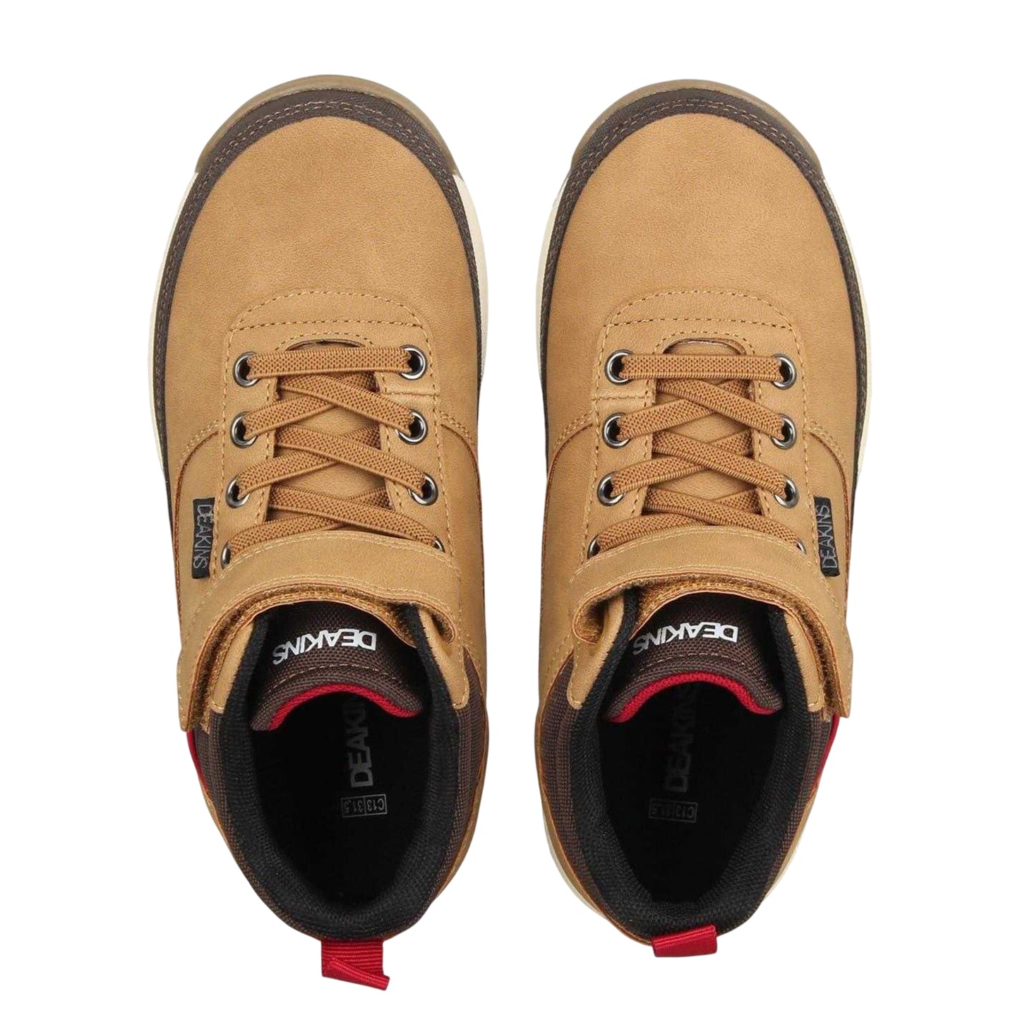 Brown - Side - Nicholas Deakins Childrens-Kids Mid Cut High Top Trainers