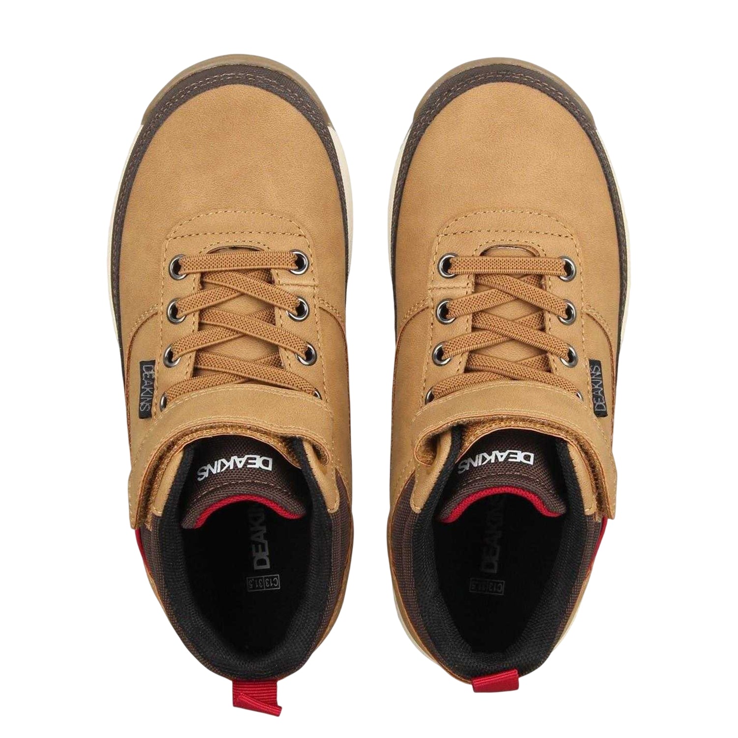 Brown - Side - Nicholas Deakins Childrens-Kids Mid Cut High Top Trainers