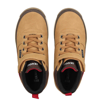 Brown - Side - Nicholas Deakins Childrens-Kids Mid Cut High Top Trainers
