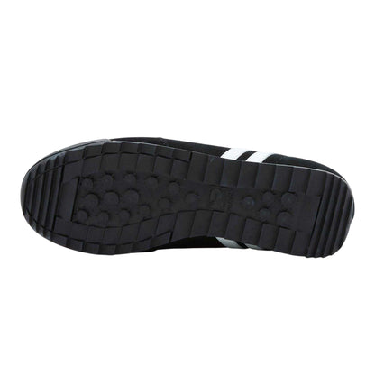 Black-White - Side - Patrick Mens Suede Low Cut Trainers
