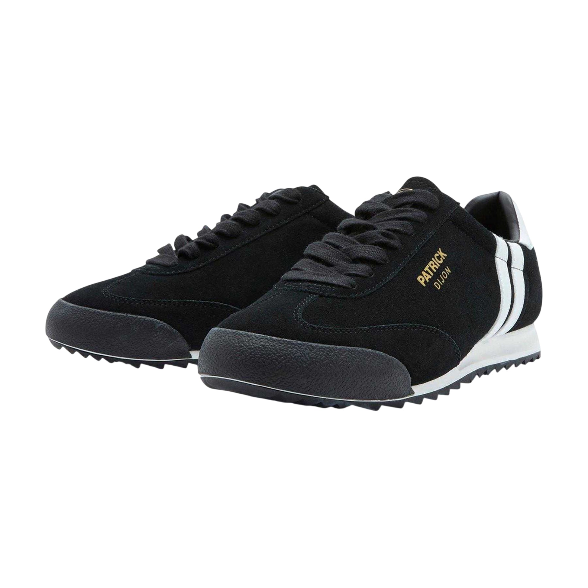 Black-White - Lifestyle - Patrick Mens Suede Low Cut Trainers