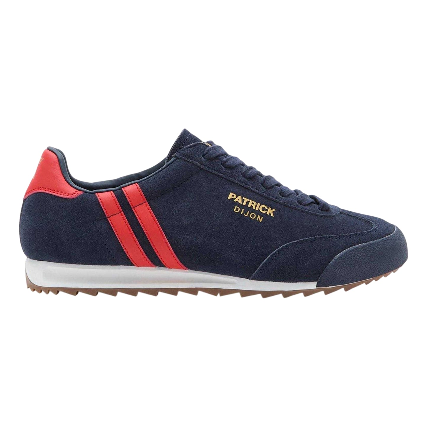 Navy-Red - Front - Patrick Mens Suede Low Cut Trainers