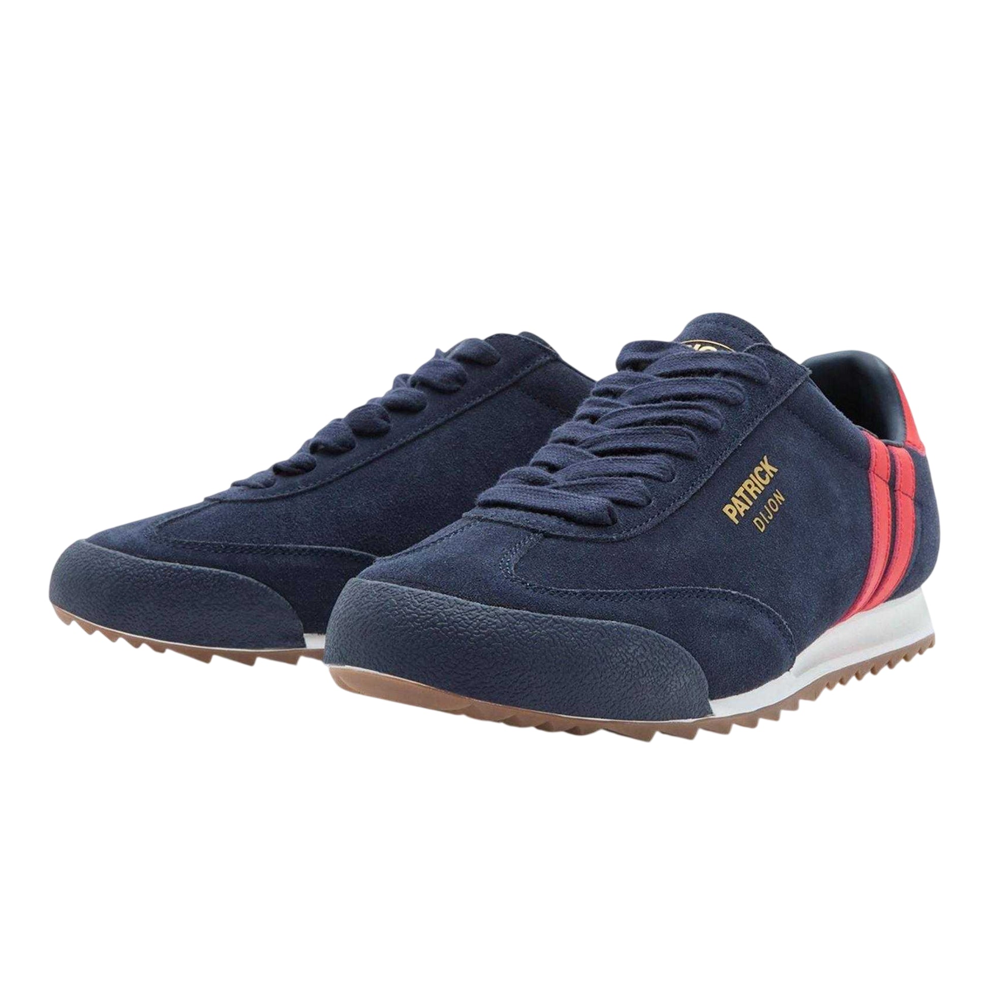 Navy-Red - Lifestyle - Patrick Mens Suede Low Cut Trainers