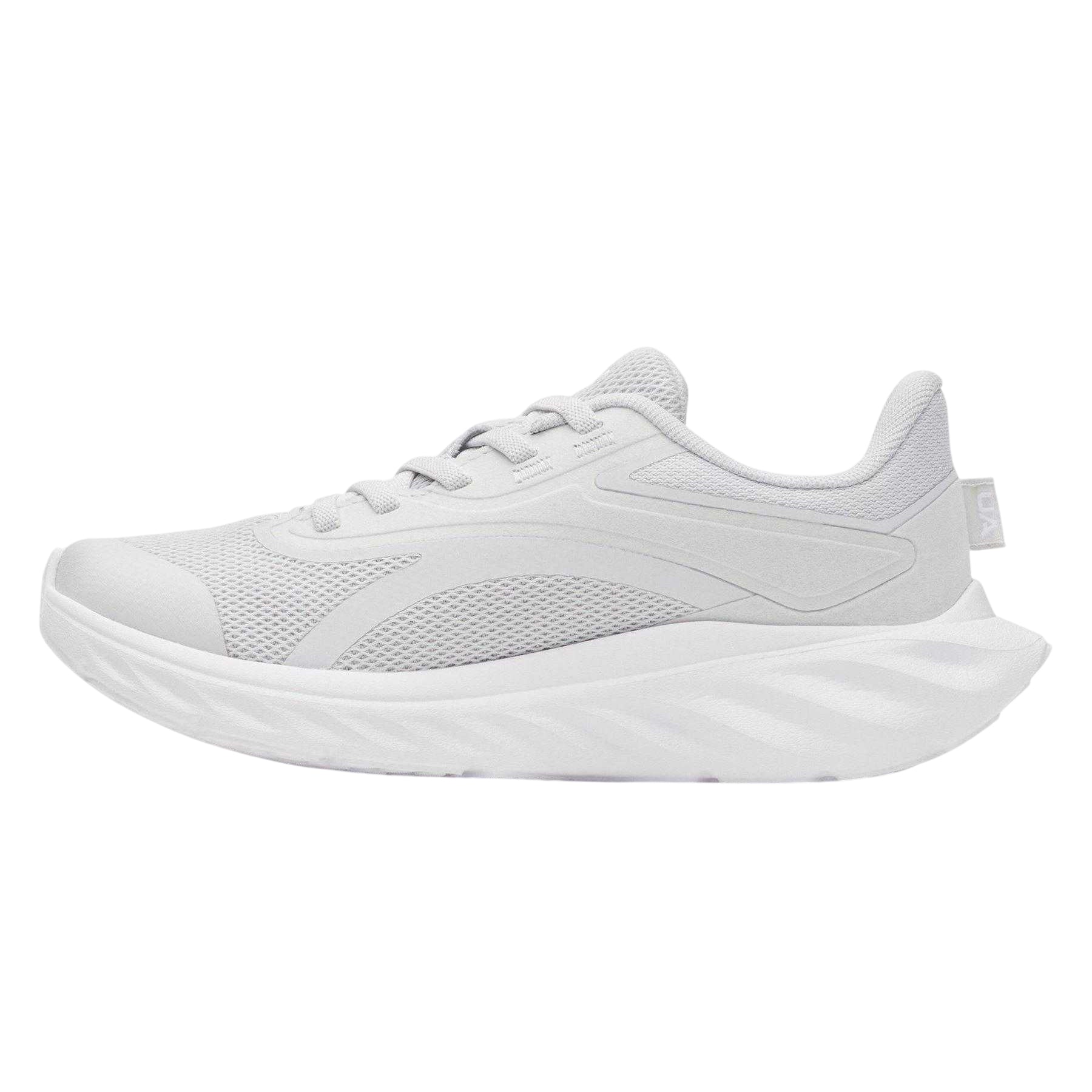 Grey-White - Back - Under Armour Childrens-Kids Ascend Logo Trainers