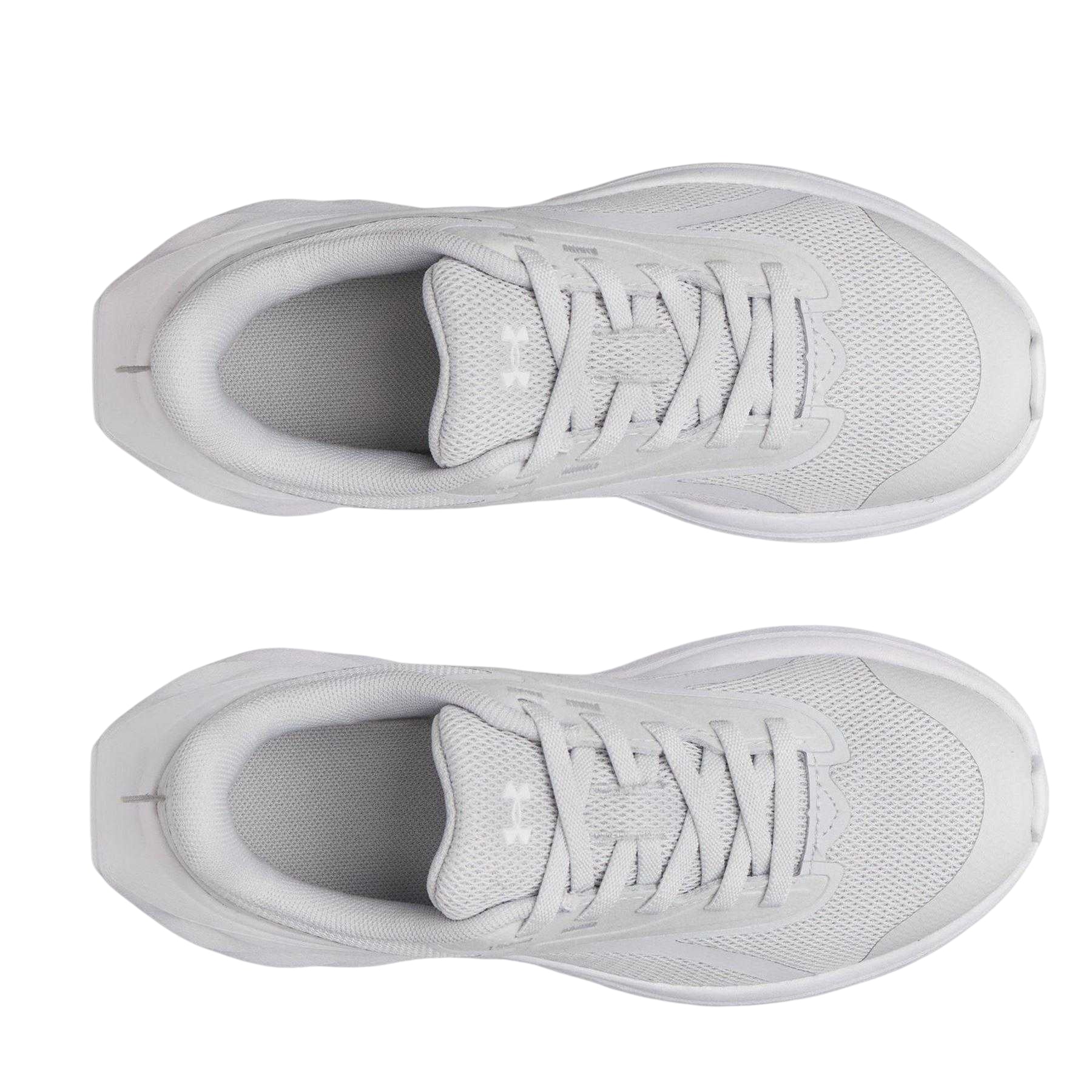 Grey-White - Side - Under Armour Childrens-Kids Ascend Logo Trainers