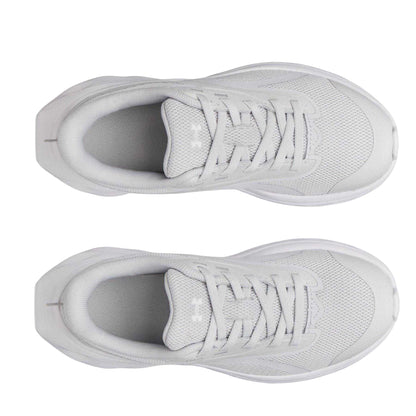 Grey-White - Side - Under Armour Childrens-Kids Ascend Logo Trainers