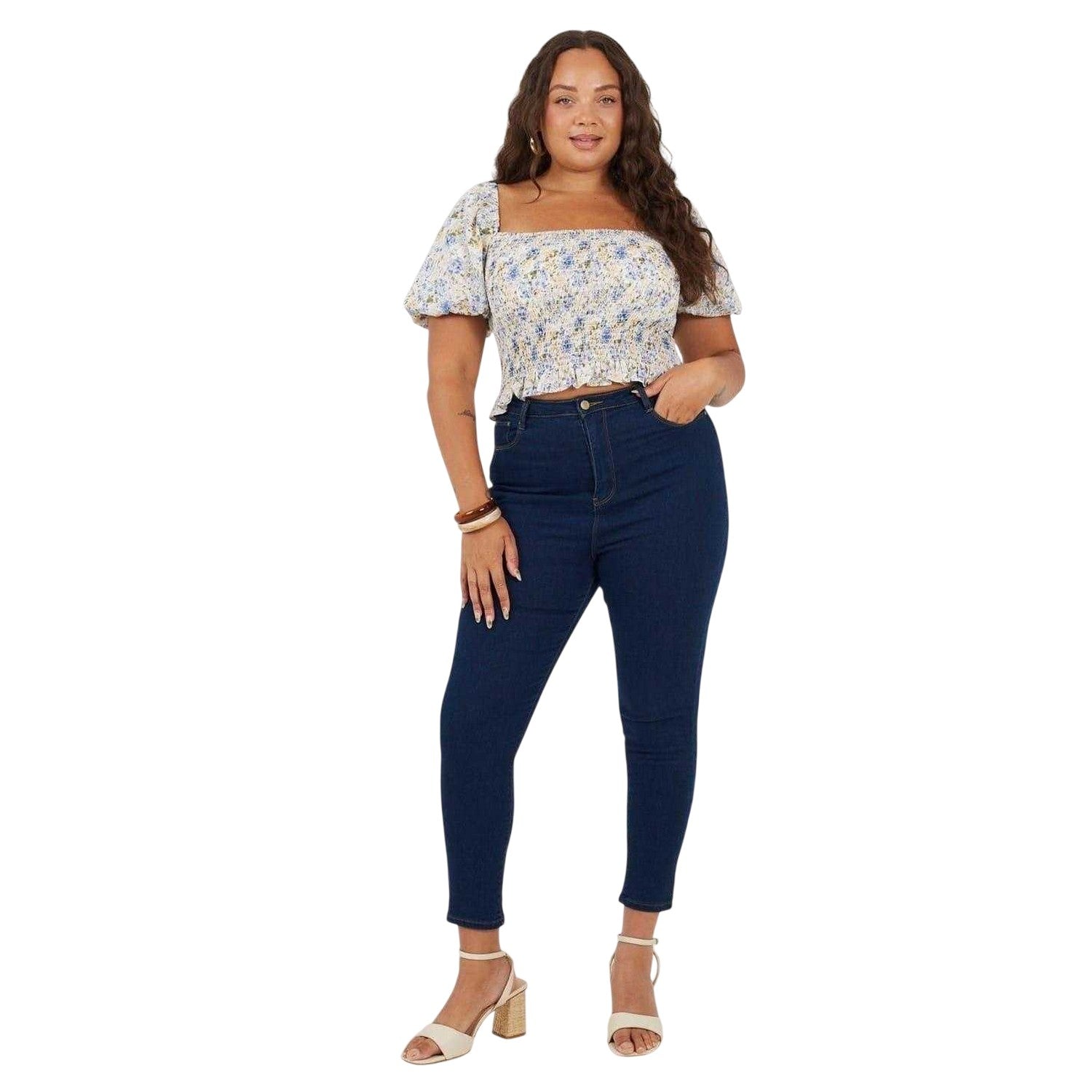 Blue - Lifestyle - Brave Soul Womens-Ladies Floral Ruched Top