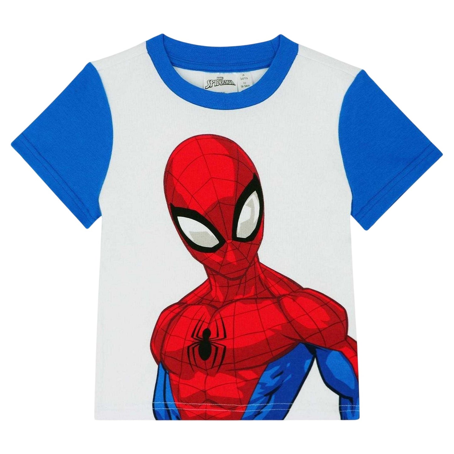 Red-Blue - Back - Spider-Man Childrens-Kids Brushed Cotton Short-Sleeved Pyjama Set