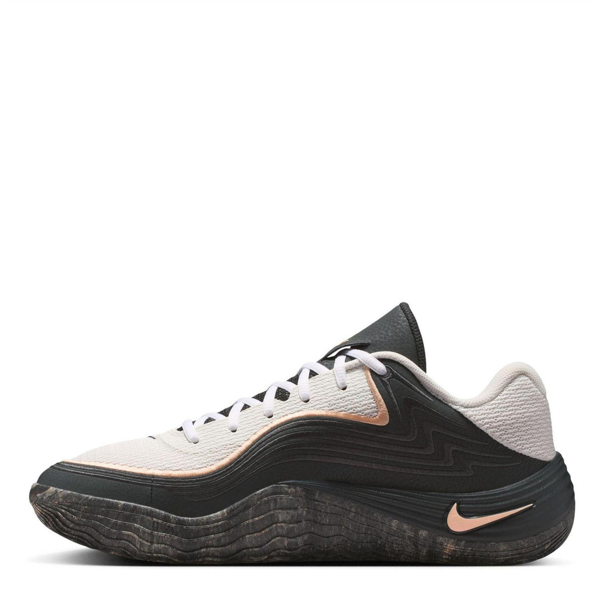 Grey-Sunset - Back - Nike Mens Logo Basketball Shoes