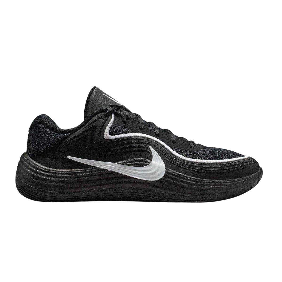 Black-White - Front - Nike Mens Logo Basketball Shoes