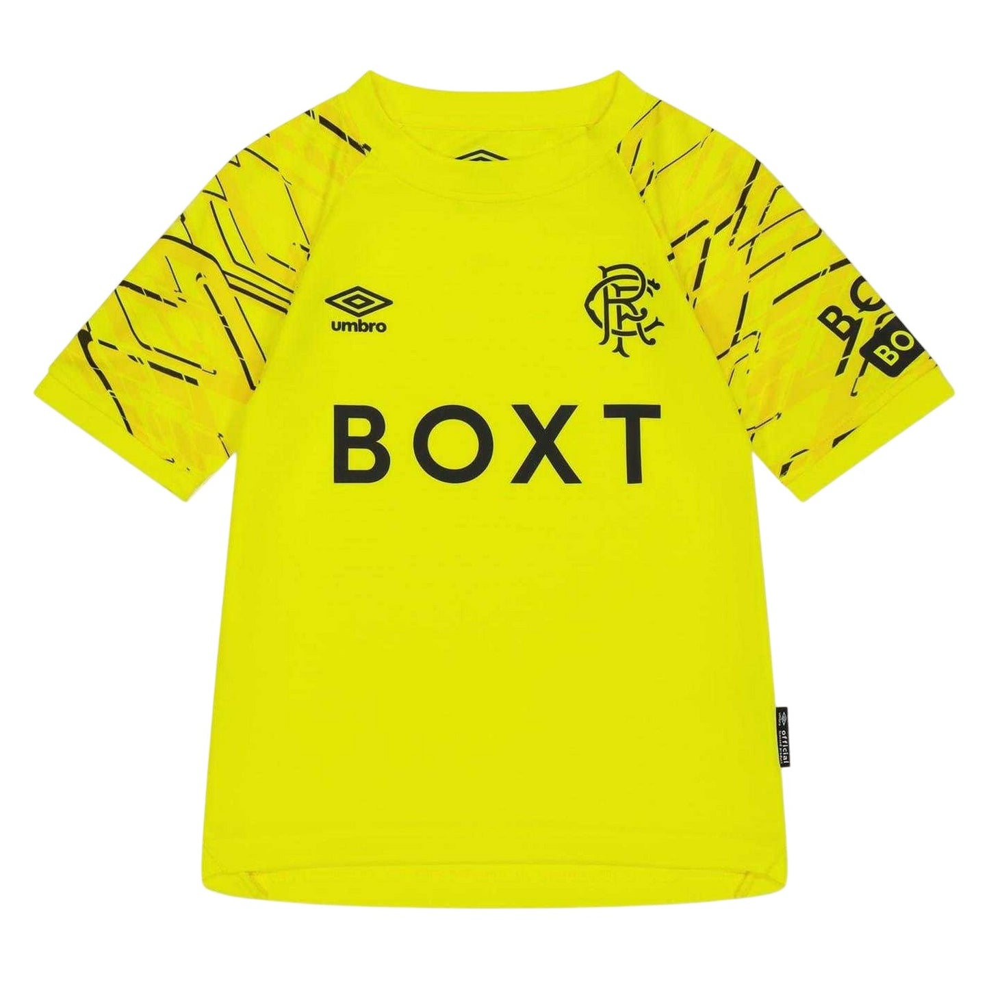 Yellow - Front - Umbro Childrens-Kids 2025-2026 Rangers FC Goalkeeper Jersey