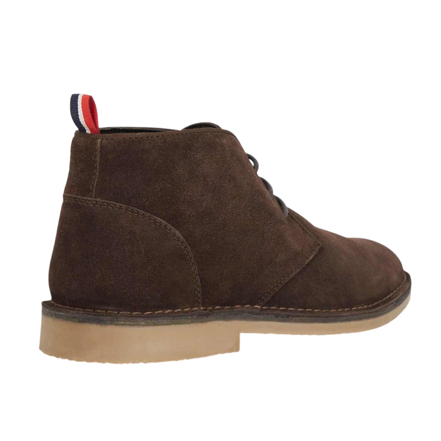 Brown - Back - Dune London Mens Creed Leather Lace Up Chukka Boots