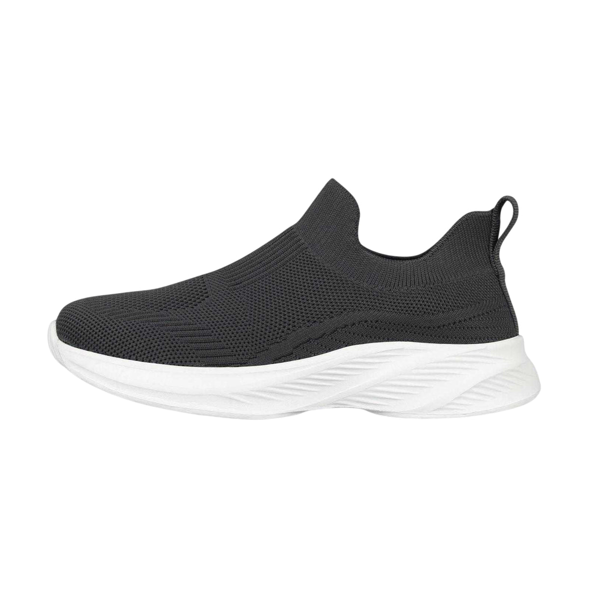 Grey-White - Back - Slazenger Childrens-Kids Spark Textured Knitted Sock Trainers
