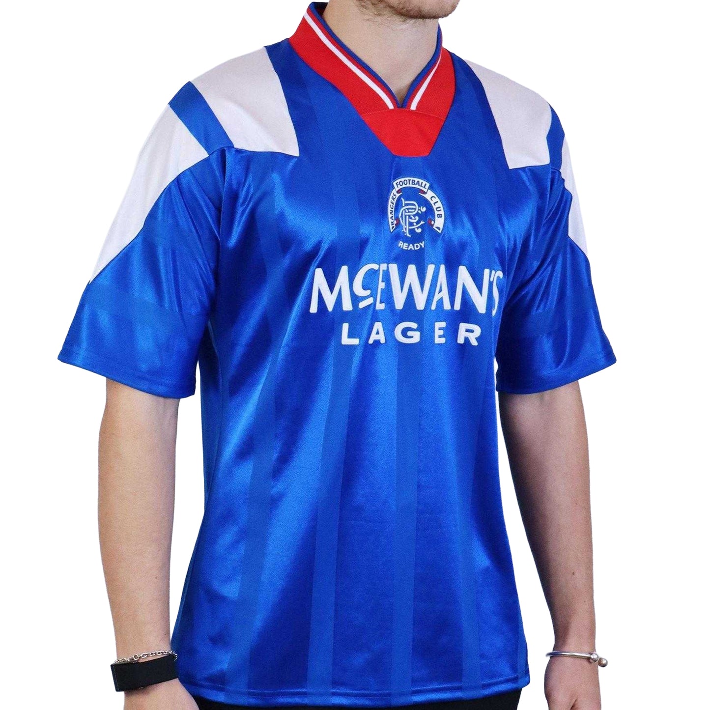 Blue-White - Lifestyle - Rangers FC Mens Retro Football Shirt
