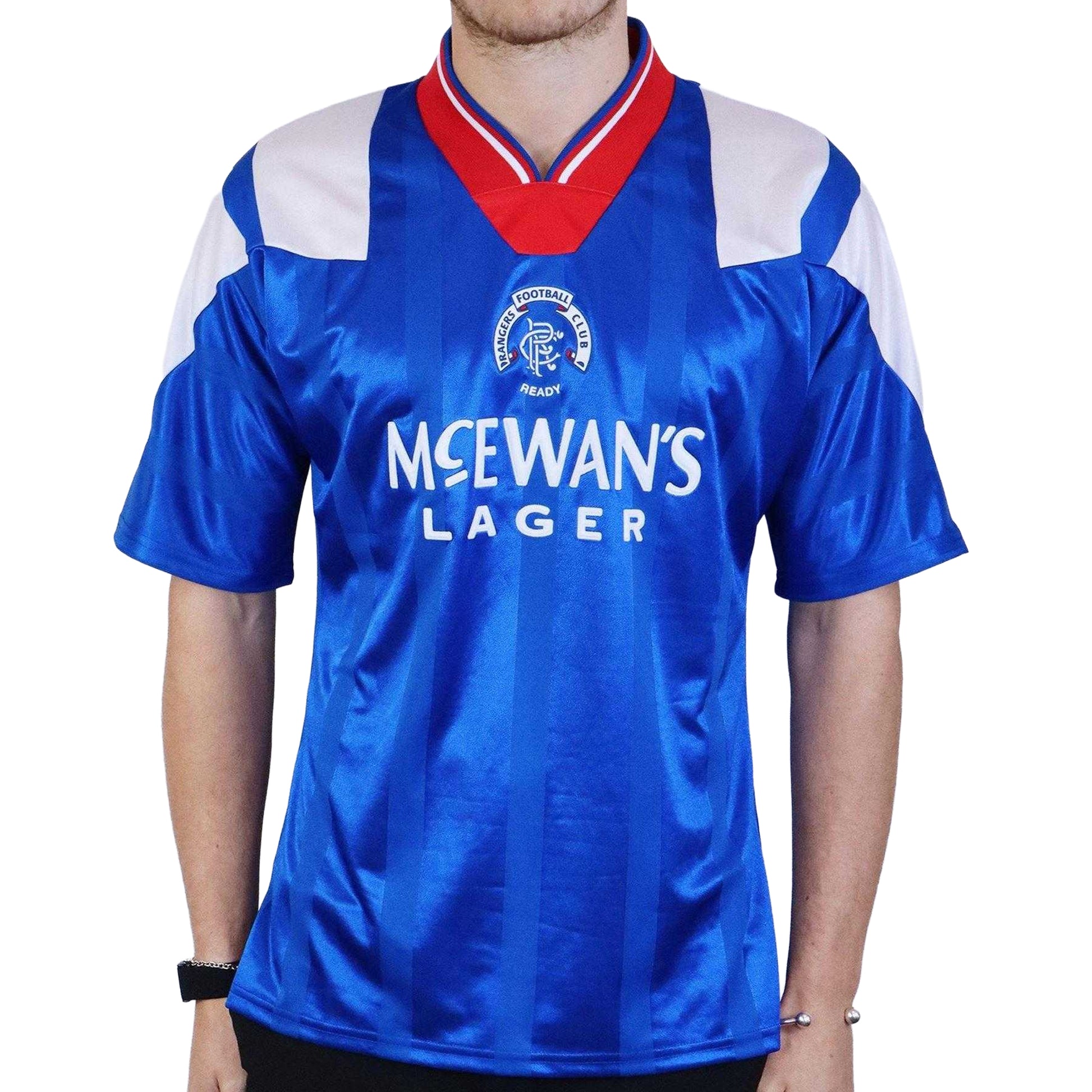 Blue-White - Pack Shot - Rangers FC Mens Retro Football Shirt