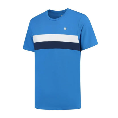 French Blue - Back - K-Swiss Mens Striped Crew Neck T-Shirt