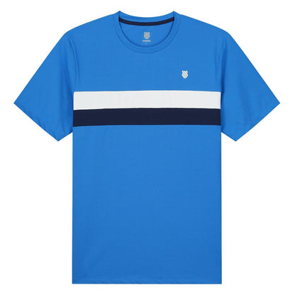 French Blue - Front - K-Swiss Mens Striped Crew Neck T-Shirt
