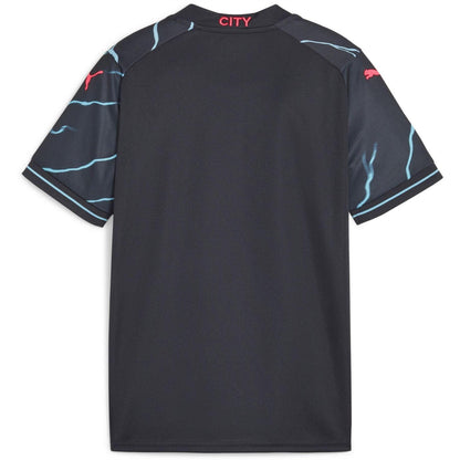 Dark Navy - Back - Puma Childrens-Kids 23-24 Manchester City FC Third Jersey