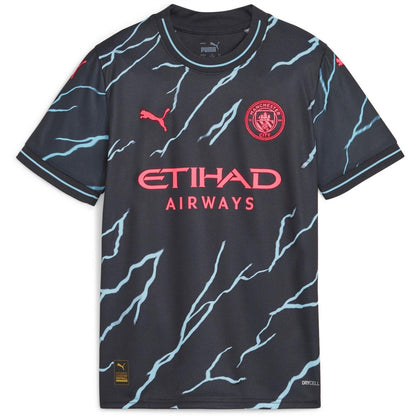 Dark Navy - Front - Puma Childrens-Kids 23-24 Manchester City FC Third Jersey