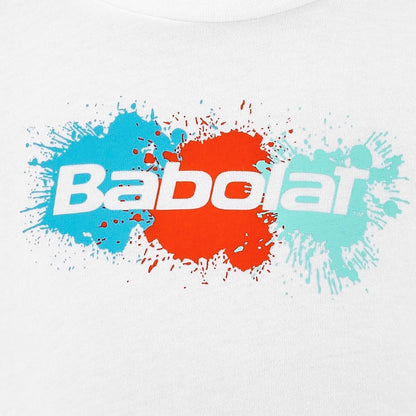 White-Red-Blue - Side - Babolat Childrens-Kids Paint Splatter Crew Neck Regular T-Shirt