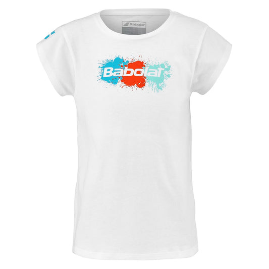 White-Red-Blue - Front - Babolat Childrens-Kids Paint Splatter Crew Neck Regular T-Shirt