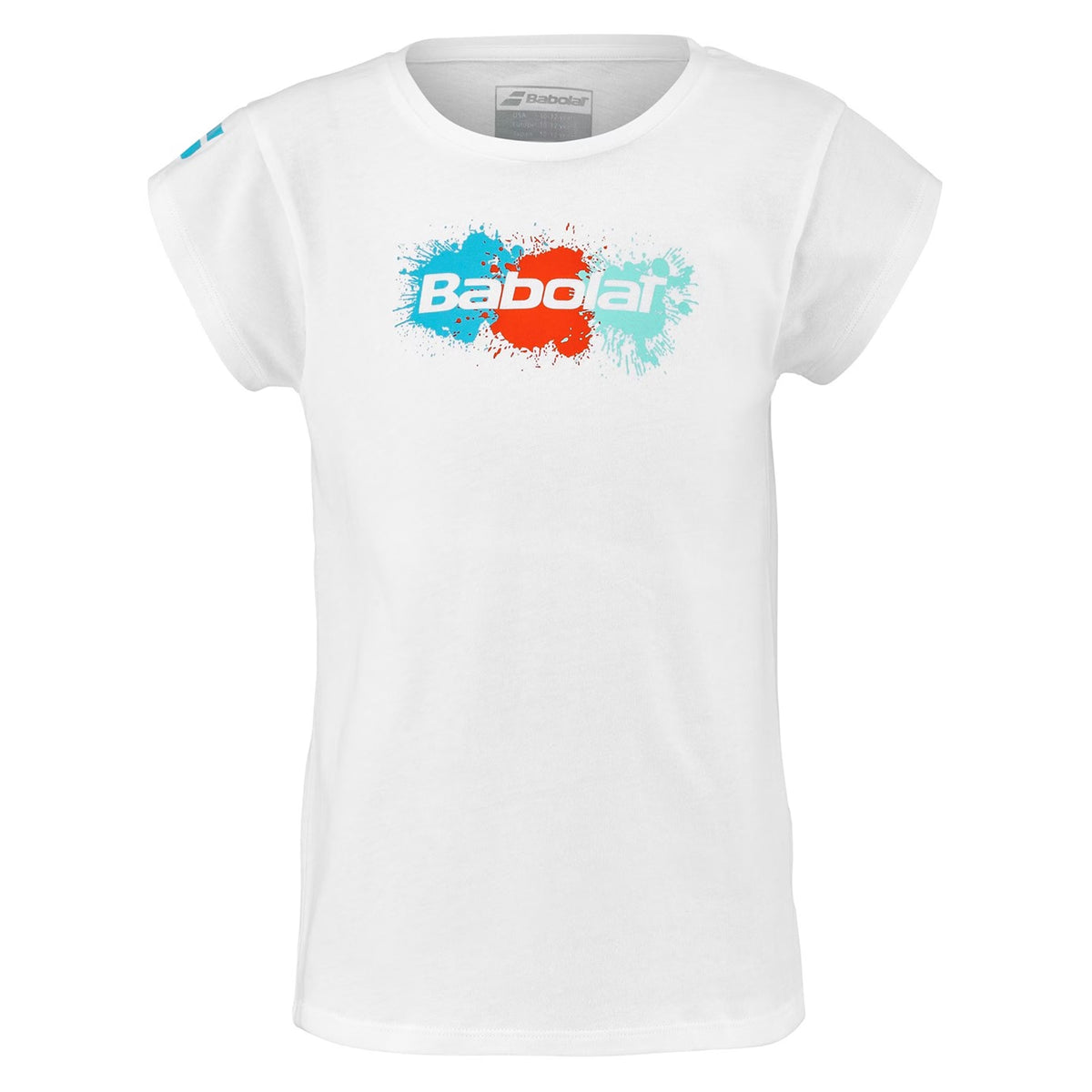 White-Red-Blue - Front - Babolat Childrens-Kids Paint Splatter Crew Neck Regular T-Shirt