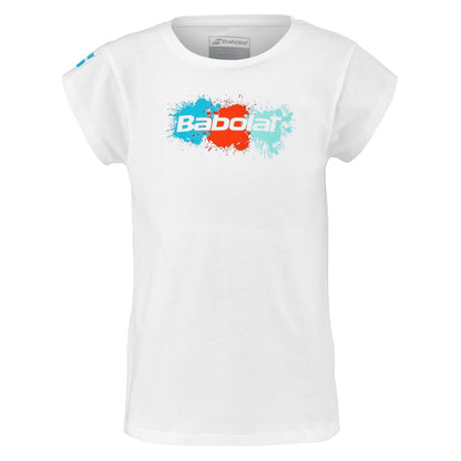 White-Red-Blue - Front - Babolat Childrens-Kids Paint Splatter Crew Neck Regular T-Shirt