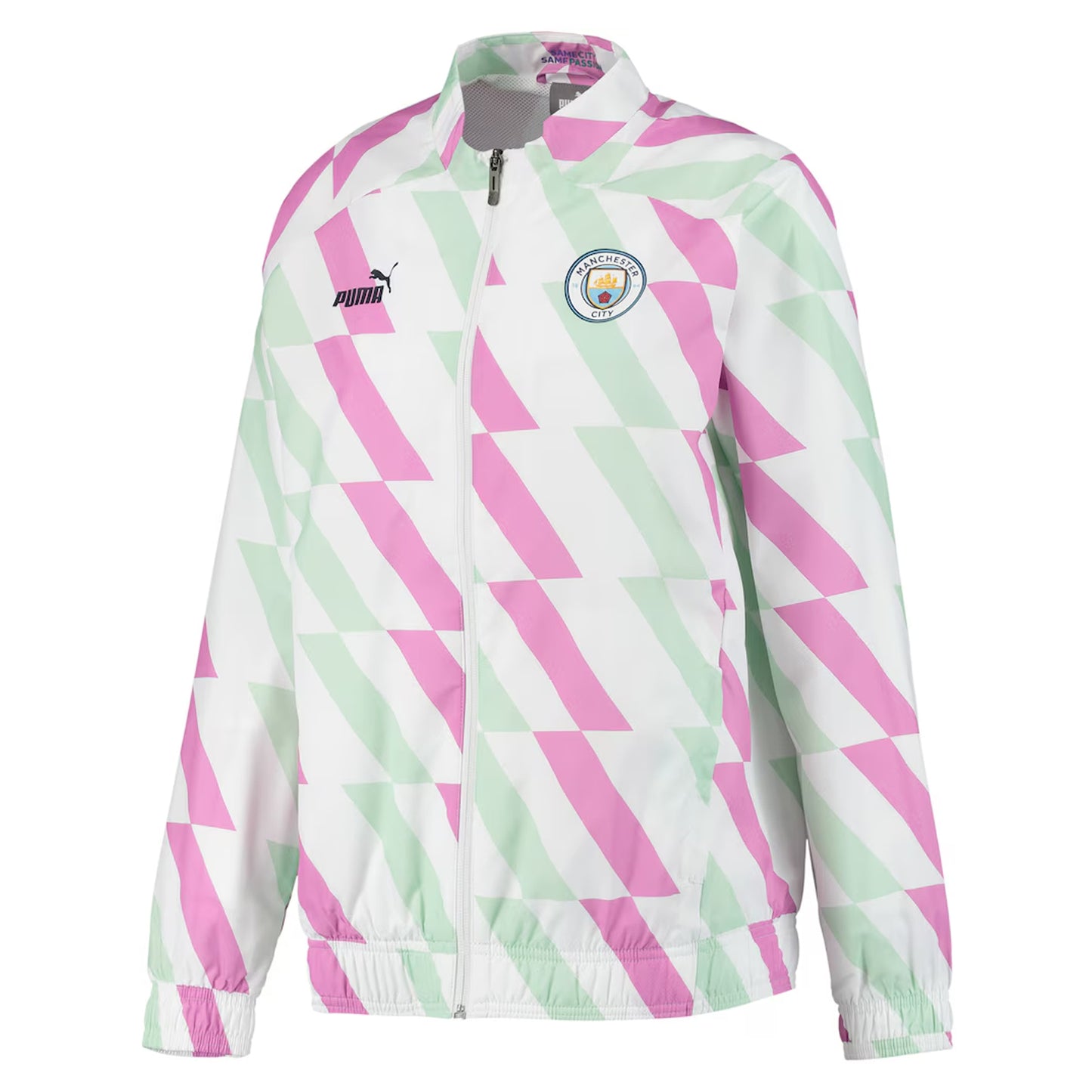 Puma White - Side - Puma Womens-Ladies Prematch Manchester City FC Jacket