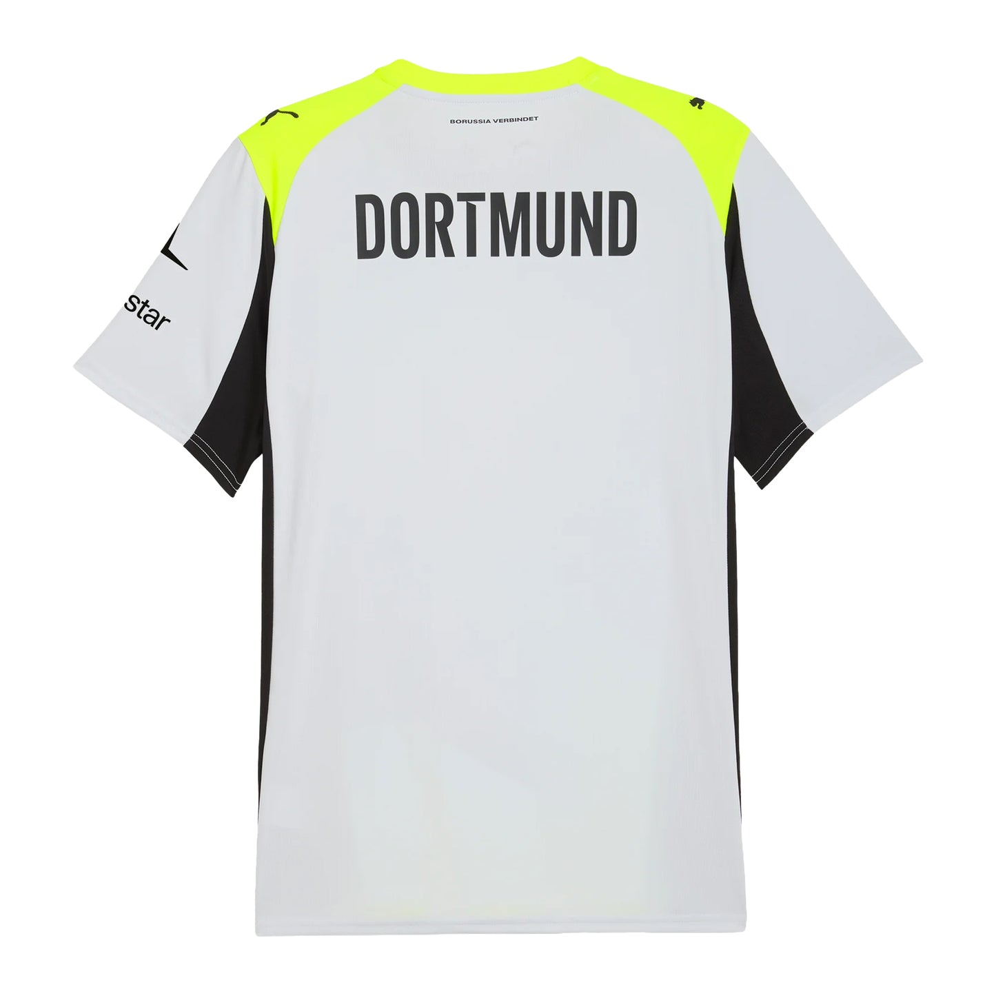 Silver-Yellow - Back - Puma Childrens-Kids 2025-2026 Borussia Dortmund Away Shirt
