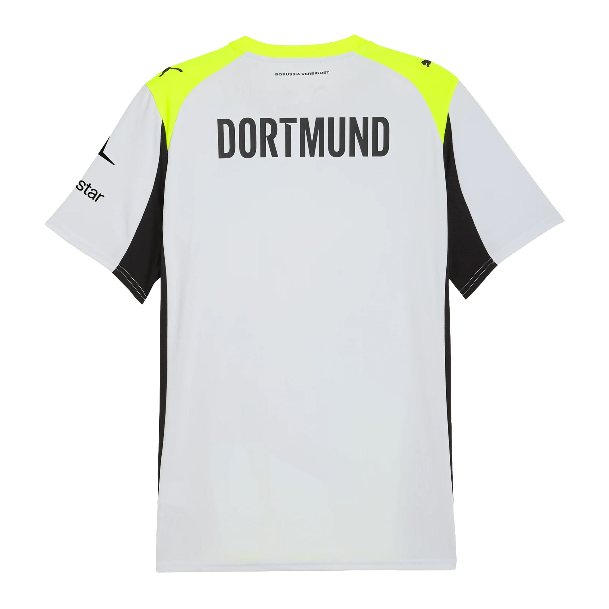 Silver-Yellow - Back - Puma Childrens-Kids 2025-2026 Borussia Dortmund Away Shirt