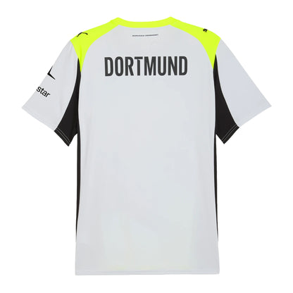 Silver-Yellow - Back - Puma Childrens-Kids 2025-2026 Borussia Dortmund Away Shirt