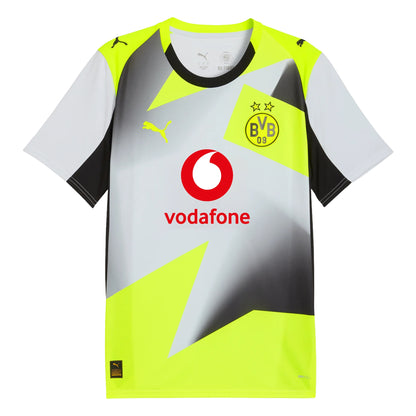 Silver-Yellow - Front - Puma Childrens-Kids 2025-2026 Borussia Dortmund Away Shirt