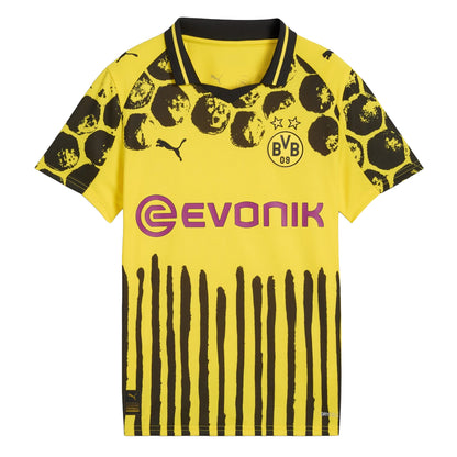 Yellow-Black - Front - Puma Childrens-Kids 2025-2026 Borussia Dortmund Home Shirt