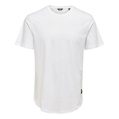 White - Front - Only and Sons Mens Crew Neck Oversized T-Shirt