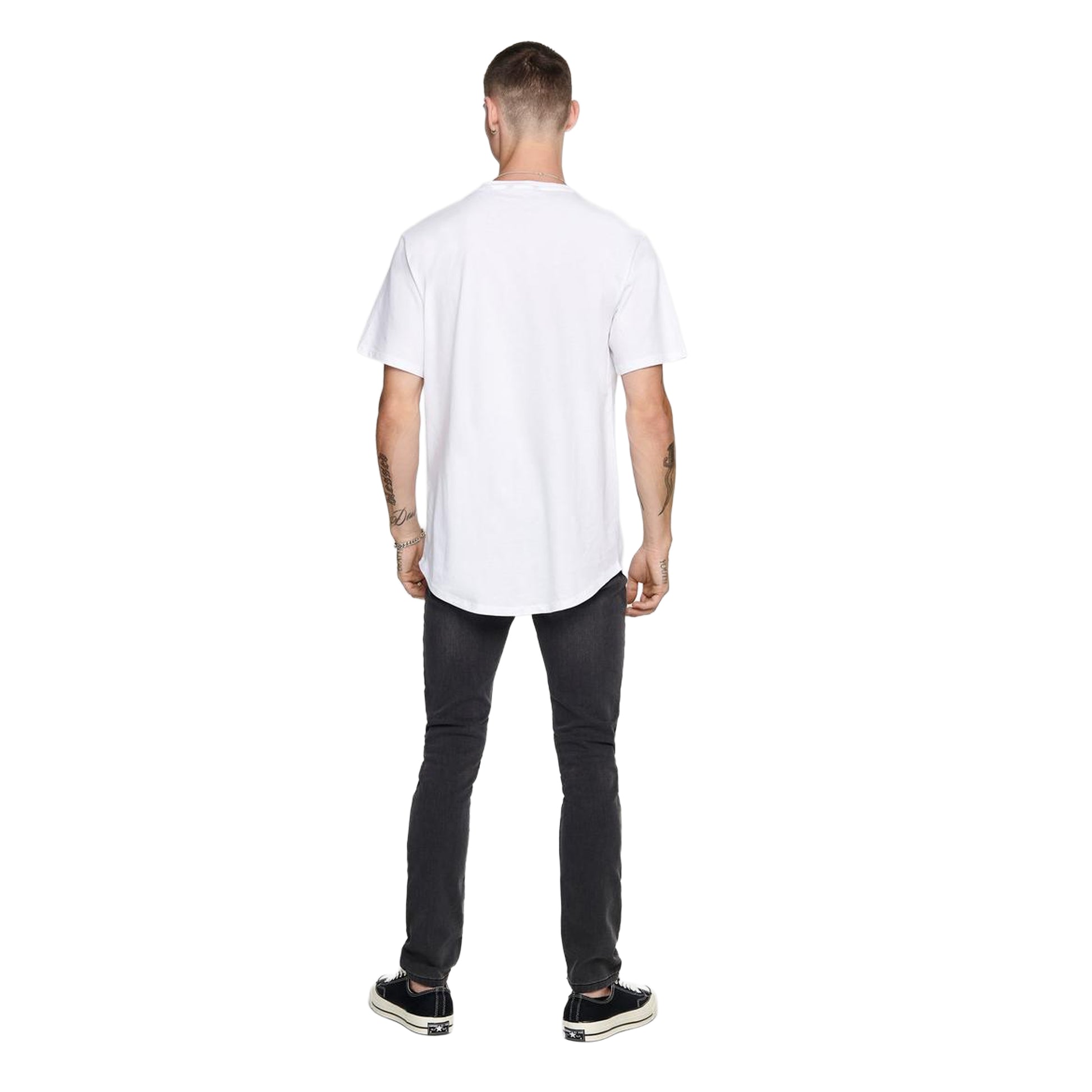 White - Pack Shot - Only and Sons Mens Crew Neck Oversized T-Shirt