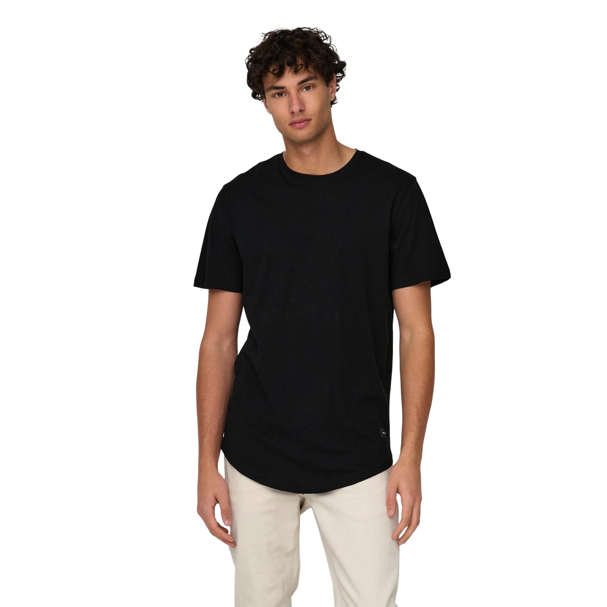 Black - Lifestyle - Only and Sons Mens Crew Neck Oversized T-Shirt
