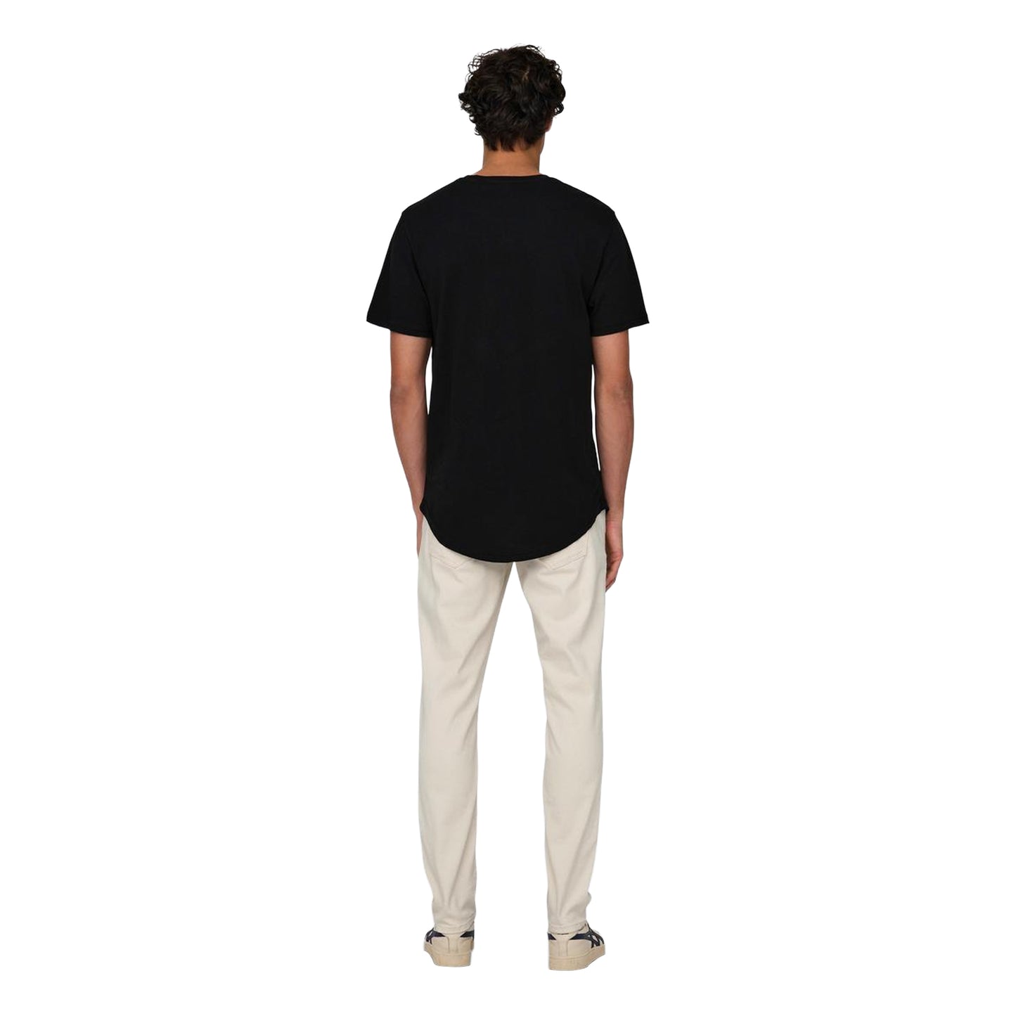 Black - Pack Shot - Only and Sons Mens Crew Neck Oversized T-Shirt