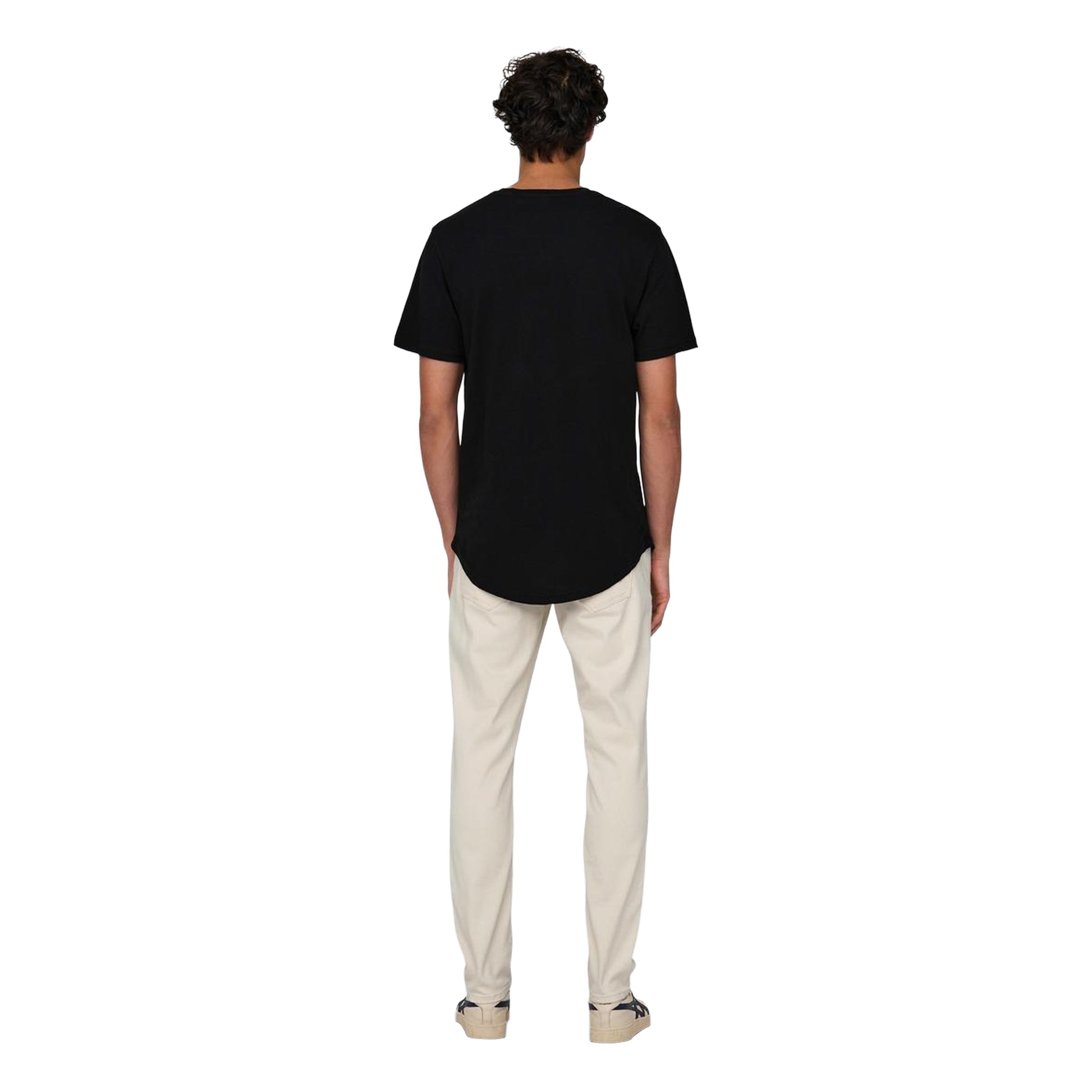 Black - Pack Shot - Only and Sons Mens Crew Neck Oversized T-Shirt