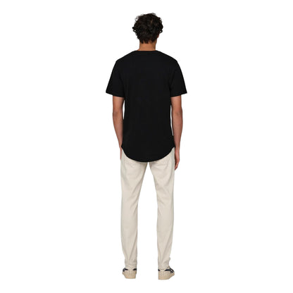 Black - Pack Shot - Only and Sons Mens Crew Neck Oversized T-Shirt