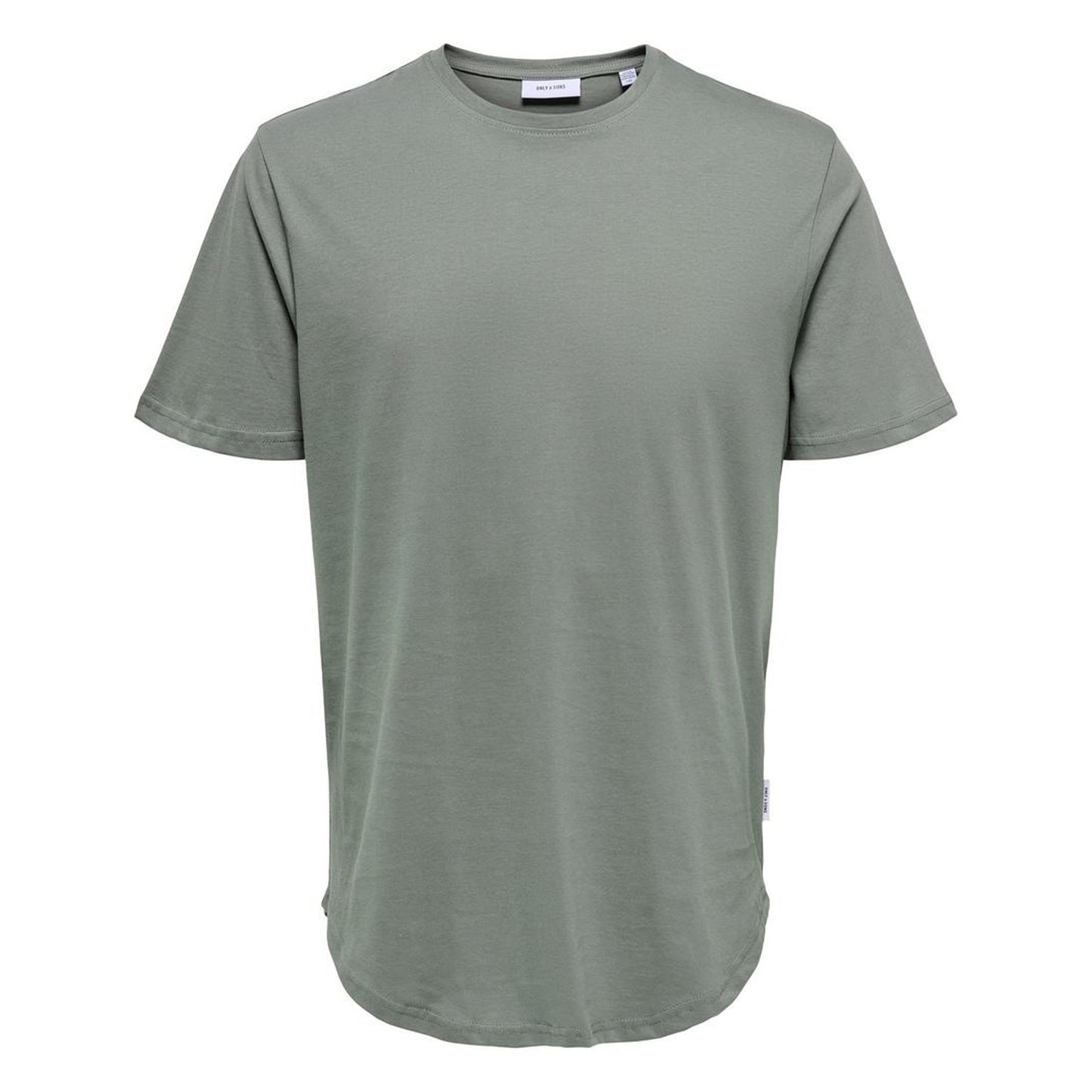 Grey - Front - Only and Sons Mens Crew Neck Oversized T-Shirt