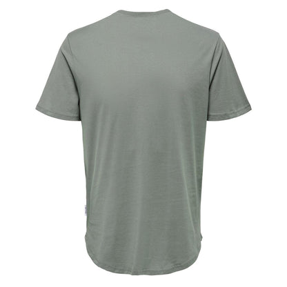 Grey - Back - Only and Sons Mens Crew Neck Oversized T-Shirt