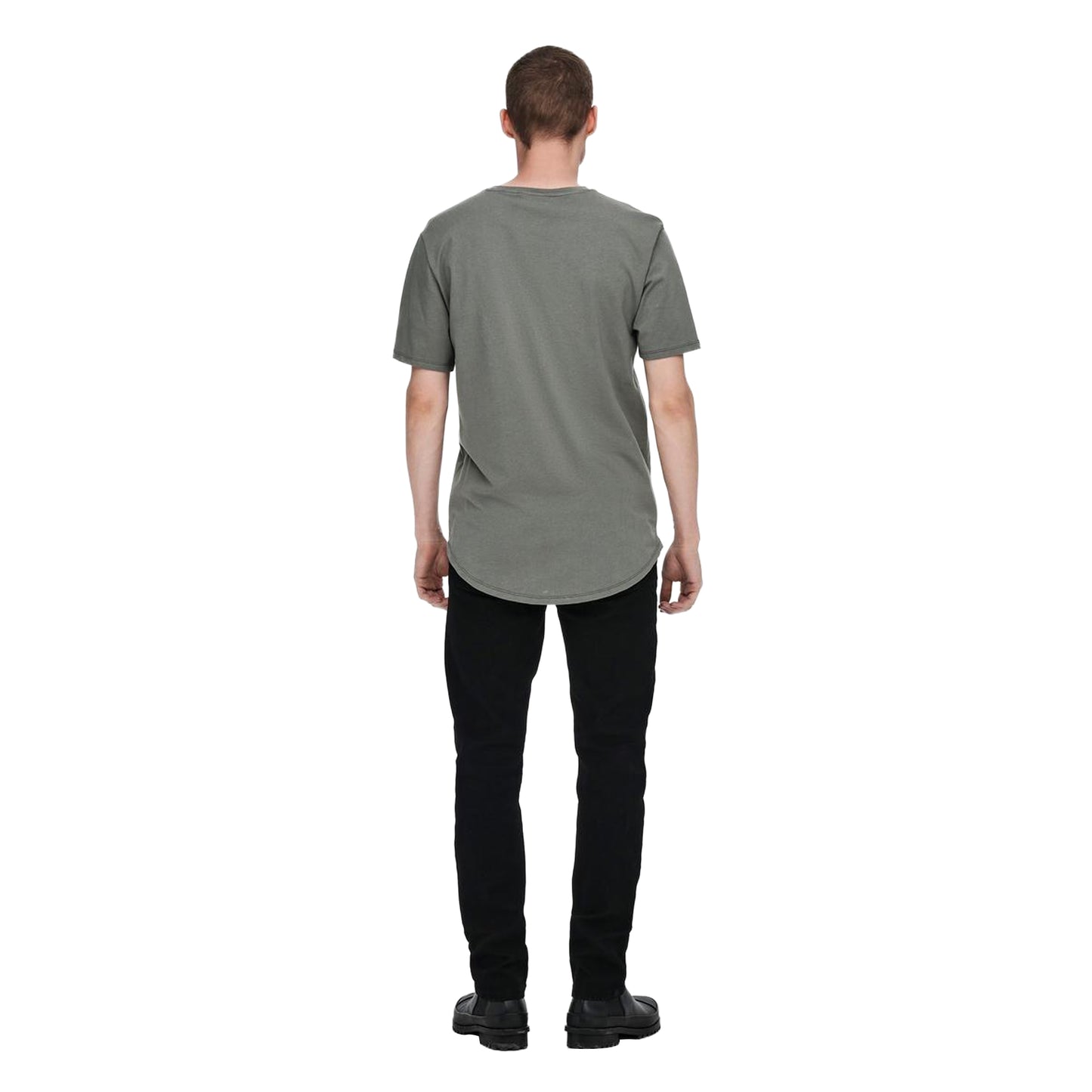 Grey - Lifestyle - Only and Sons Mens Crew Neck Oversized T-Shirt