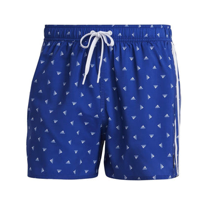 Blue-White - Front - Adidas Mens CLX Mini Logo Swim Shorts