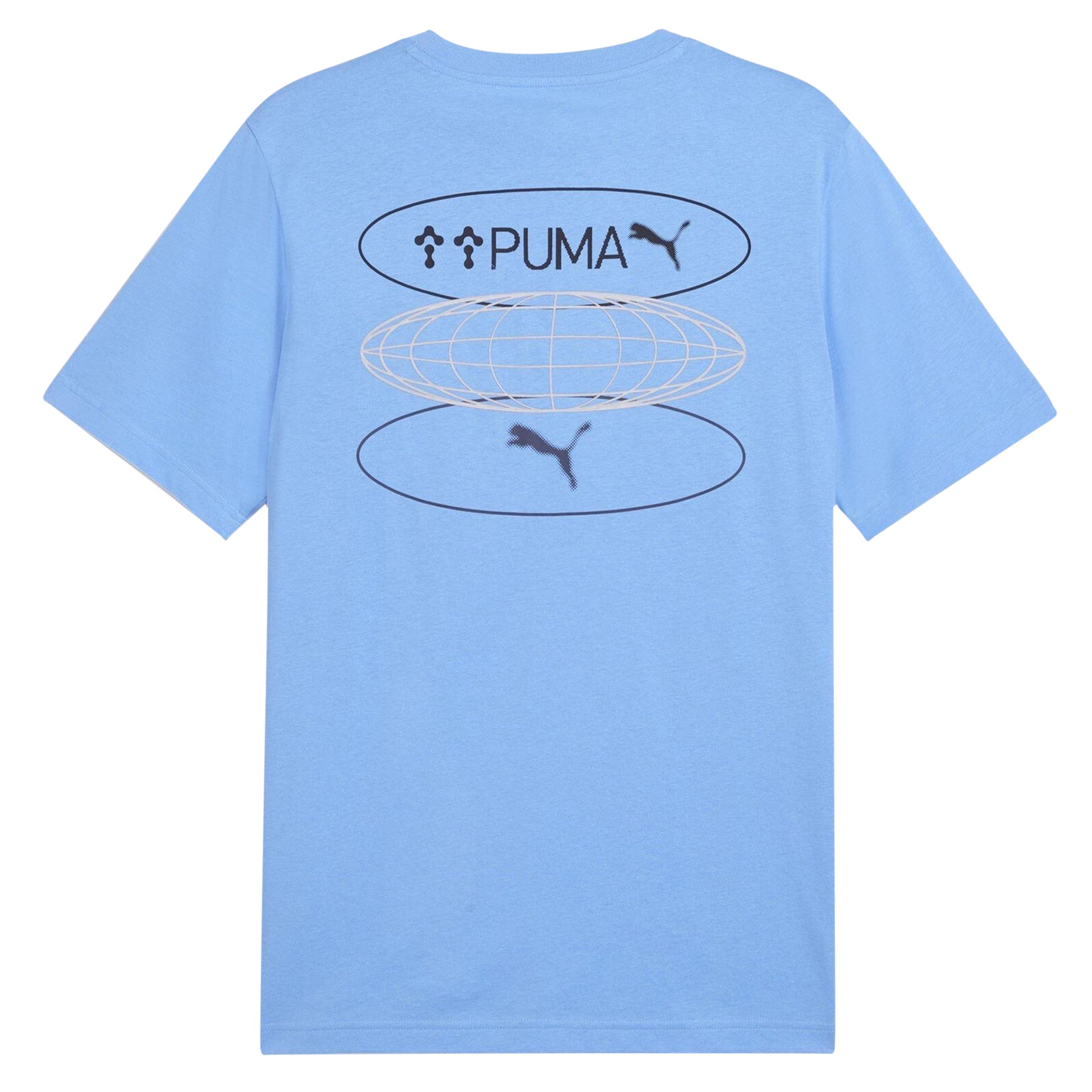 Light Blue - Back - Puma Mens Circle Logo Regular T-Shirt