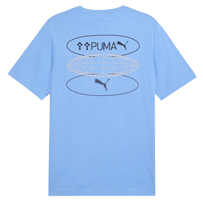 Light Blue - Back - Puma Mens Circle Logo Regular T-Shirt