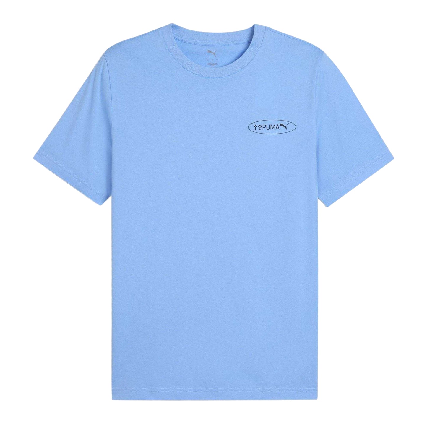 Light Blue - Front - Puma Mens Circle Logo Regular T-Shirt